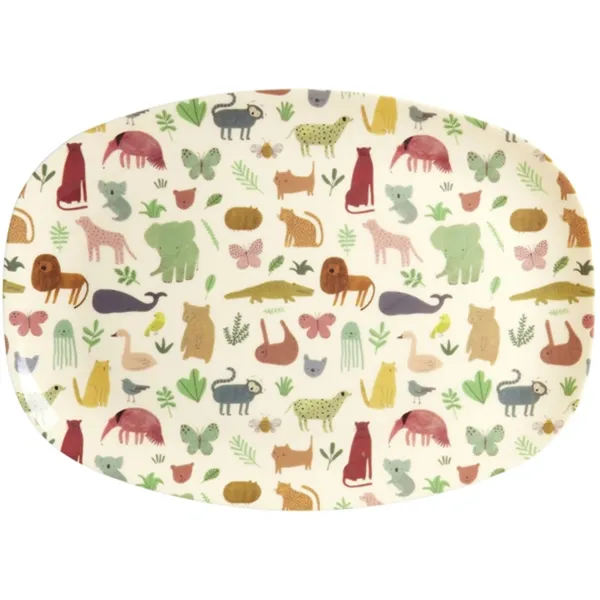 RICE Sweet Jungle Print Melamiininen Lasten Lautanen